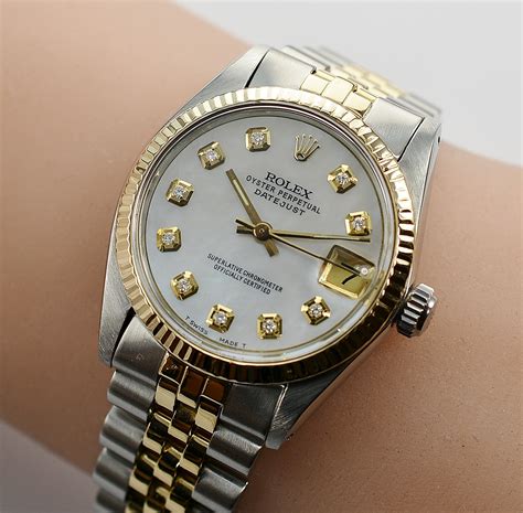 gold womens rolex datejust|18k gold Rolex women's watch.